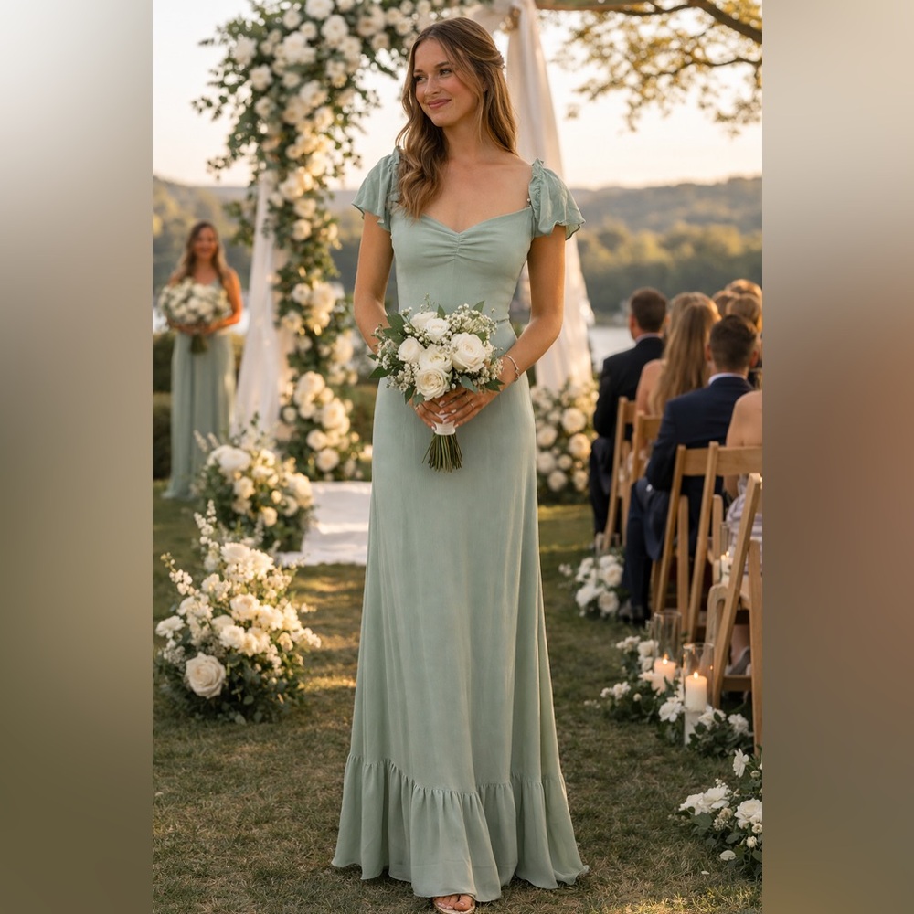 Reformation Sage Green Maxi Dress‎ Rare - Size 2